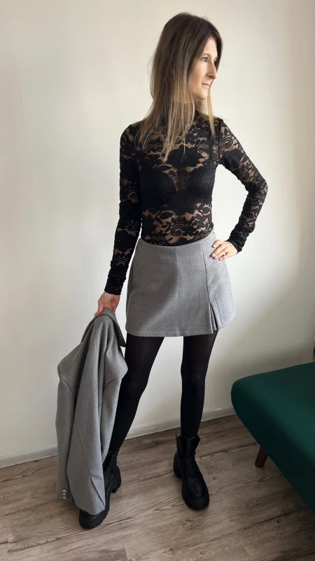 Spódniczko spodenki wełniane szare LaMilla 34.36.38.40  - Butik damski Szyk i Styl