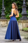 Satynowa sukienka maxi koło rozcięcie na nogę wiązana 34.36.38.40 - Butik damski Szyk i Styl