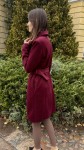 Taliowany płaszcz jodła z domieszką wełny dyplomatka złote dodatki bordowy 32.34.36.38.40.42 - Butik damski Szyk i Styl