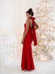 Gorsetowa sukienka maxi dopasowana hoker syrenka  czerwona  - Butik damski Szyk i Styl
