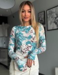 Bawełniana bluzka podwójny materiał marina SMLXL - Butik damski Szyk i Styl