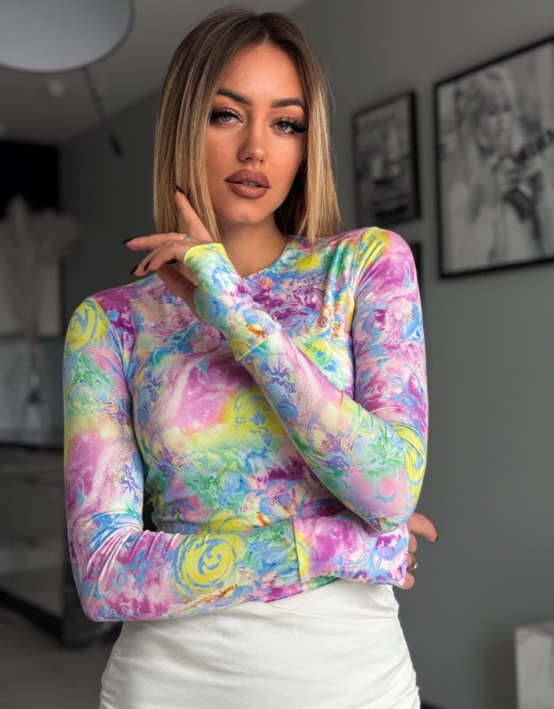 Bawełniana bluzka podwójny materiał marina SMLXL  - Butik damski Szyk i Styl
