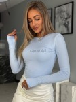 Bawełniana bluzka podwójny materiał marina SMLxl błękit  - Butik damski Szyk i Styl