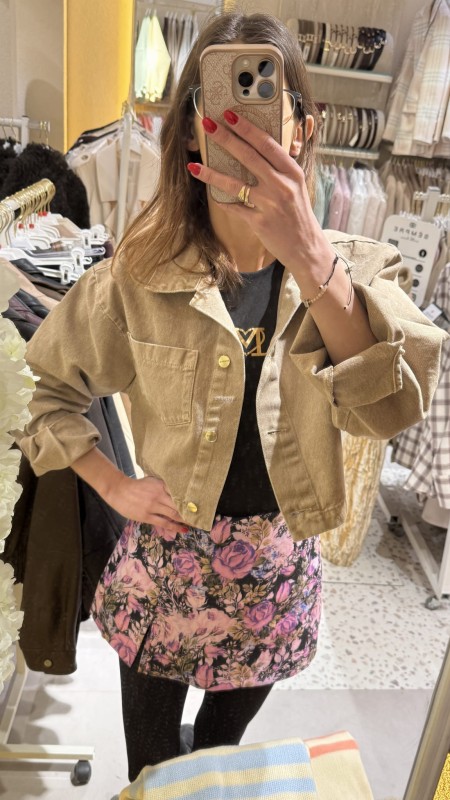 Jeansowa kurtka/koszula NICOLE krótka fango - Butik damski Szyk i Styl