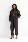 Jeansowa kurtka/koszula NICOLE krótka brąz - Butik damski Szyk i Styl