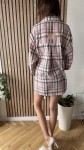 Flanelowa koszula w kratę oversize sempre różowa, szara  - Butik damski Szyk i Styl
