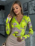 Klasyczna bluzka dekolt V w kwiaty Marina  - Butik damski Szyk i Styl