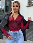 Klasyczna bluzka dekolt V w kwiaty Marina   - Butik damski Szyk i Styl