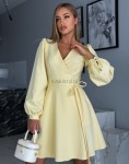 Sukienka mini Mery wiązana regulowana  żółta - Butik damski Szyk i Styl