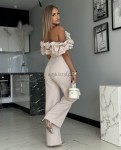 Kombiezon Hiszpanka  dzwony marina jasny beż  - Butik damski Szyk i Styl