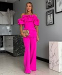 Kombiezon Hiszpanka  dzwony marina fuksja róż - Butik damski Szyk i Styl