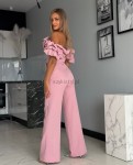 Kombiezon Hiszpanka  dzwony marina pudrowy róż  - Butik damski Szyk i Styl