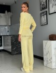 Dzianinowy komplet masełko bluza+spodnie cytryna  - Butik damski Szyk i Styl