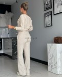 Dzianinowy komplet masełko bluza+spodnie jasny beż - Butik damski Szyk i Styl