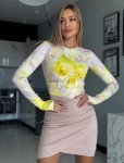 Bluzka z podwójnego materiału bawełna w kwiaty  - Butik damski Szyk i Styl