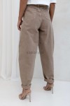 Spodnie Jeansowe pumpy szerokie nogawki z wysokim stanem SEMPRE beżowe  - Butik damski Szyk i Styl