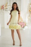 Kobieca sukienka mini z falbanką Bicotone 343 żółta  - Butik damski Szyk i Styl