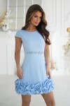 Kobieca sukienka mini z falbanką Bicotone 343 błękit  - Butik damski Szyk i Styl