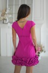Kobieca sukienka mini z falbanką Bicotone 343 fuksja róż - Butik damski Szyk i Styl