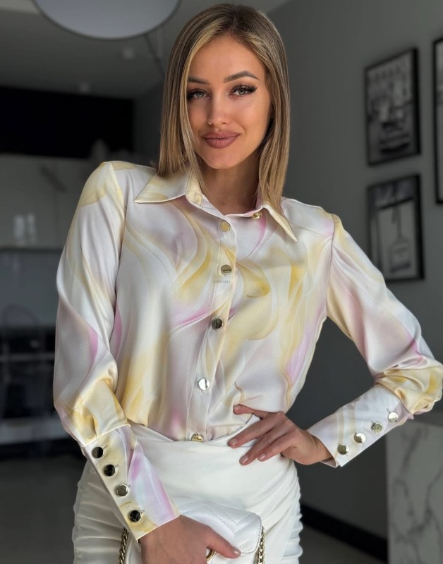 Klasyczna koszula w kwiaty wiosna    36.38.40.42  - Butik damski Szyk i Styl