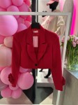 Krótki żakiet marynarka z kwiatem - Butik damski Szyk i Styl