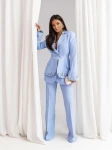 Komplet marynarka + spodnie dzwony błękit  - Butik damski Szyk i Styl