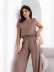 Komplet bluzka+szwedy luźne spodnie Mokka  - Butik damski Szyk i Styl