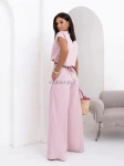 Komplet bluzka+szwedy luźne spodnie puder róż - Butik damski Szyk i Styl