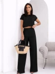 Komplet bluzka+szwedy luźne spodnie czarny - Butik damski Szyk i Styl