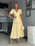 Sukienka wiązana IVY midi cytryna  - Butik damski Szyk i Styl