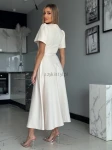 Sukienka wiązana IVY midi jasny beż - Butik damski Szyk i Styl