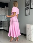 Sukienka wiązana IVY midi lila róż - Butik damski Szyk i Styl