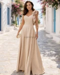 Sukienka RUBY maxi z falbanka  beż - Butik damski Szyk i Styl