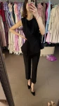 Kobiecy komplet bluzka baskinka+ spodnie cygaretki wysoki stan wiskoza czarny  - Butik damski Szyk i Styl