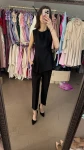Kobiecy komplet bluzka baskinka+ spodnie cygaretki wysoki stan wiskoza czarny  - Butik damski Szyk i Styl