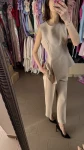 Kobiecy komplet bluzka baskinka+ spodnie cygaretki wysoki stan wiskoza bez  - Butik damski Szyk i Styl