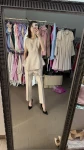 Kobiecy komplet bluzka baskinka+ spodnie cygaretki wysoki stan wiskoza bez  - Butik damski Szyk i Styl