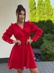 Sukienka mini Lou Marina wiązana z kokarda czerwona  - Butik damski Szyk i Styl
