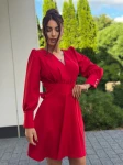 Sukienka mini Lou Marina wiązana z kokarda czerwona  - Butik damski Szyk i Styl
