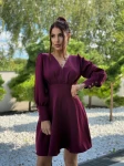 Sukienka mini Lou Marina wiązana z kokarda bordowa  - Butik damski Szyk i Styl