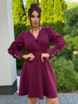 Sukienka mini Lou Marina wiązana z kokarda bordowa  - Butik damski Szyk i Styl