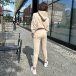 spodnie wysoki stan dresy ściągacze wiosna beż  XSSML   - Butik damski Szyk i Styl
